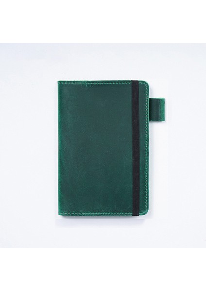 Yeşil 10.5X15.5 cm Hakiki Deri Kılıf Defter Cep Dergisi Seyahat Alan Kitap Kalem Klasörü ile Halat Tasarımı (Yurt Dışından)