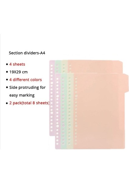 2-Sectiondivider-A4 A4/b5/a5 Gevşek Yaprak Dolum Ciltli Defter Boş/çizgi/ızgara/cornell Değiştirilebilir Metal Halka Ofisokul Malzemeleri Kırtasiye (Yurt Dışından)