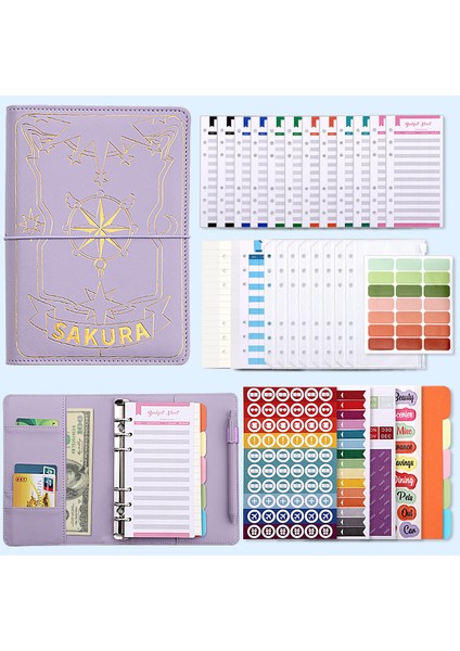 Standart Set A6 Bağlayıcı Bütçe Planlayıcısı Defter Bronzlaştırıcı Klasör Kapakları 6 Delikli Bağlayıcı Cepler Plastik Bağlayıcı Fermuar Para Tasarruf Zarfı (Yurt Dışından)