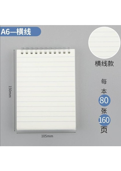 A6 Yatay Çizgi A4/a5/a6/b5 Flip-Up Bobin Defter Günlüğü Kelimeler Kitap Yazma Pedleri Sevimli Bloknot Basit Taze Taşıma Not Defteri Ofis Okul Yeni (Yurt Dışından)