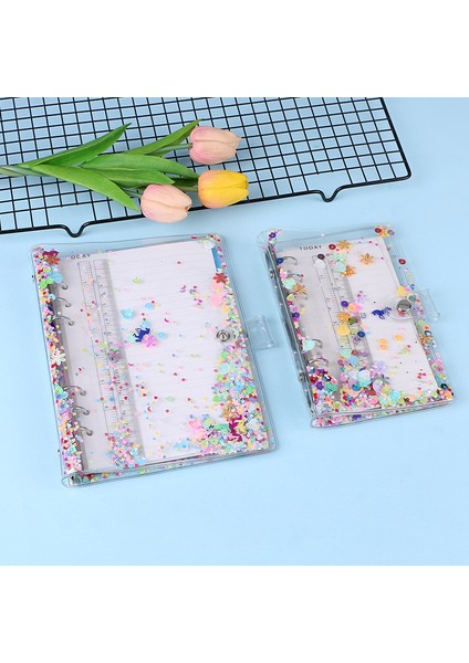 2 Adet A6 Sevimli Glitter Pul Defter Kapağı A5 A6 Şeffaf Gevşek Yaprak Bağlayıcı Kitap Planlayıcısı Organizatör Spiral Günlük Kawaii Defter (Yurt Dışından) modelleri