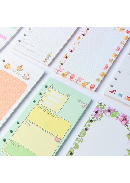 Kırmızı A5 40 Sayfa/paket A6 A5 Renkli Yedekler Spiral Defter Iç Sayfalar 6 Delik Gevşek Yaprak Diario Cilt Kağıdı Planlayıcı Dolgu Kağıdı (Yurt Dışından) fırsatları