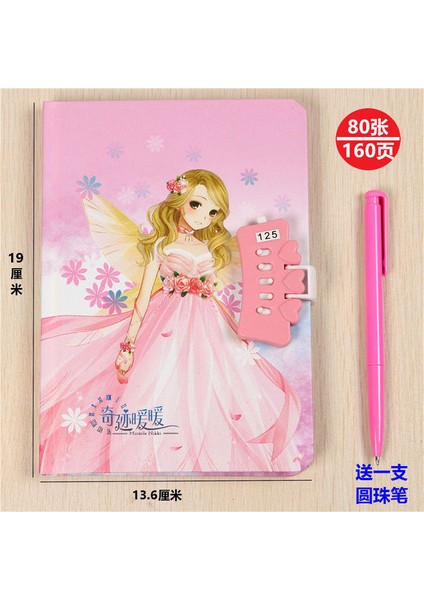 Kilit Günlük Kitabı ile Erkek ve Kızlar Için D Karikatür Şifre Kitabı Eski Tarz Basit ve Sevimli Öğrenci Not Defteri Eskiz Defteri (Yurt Dışından)