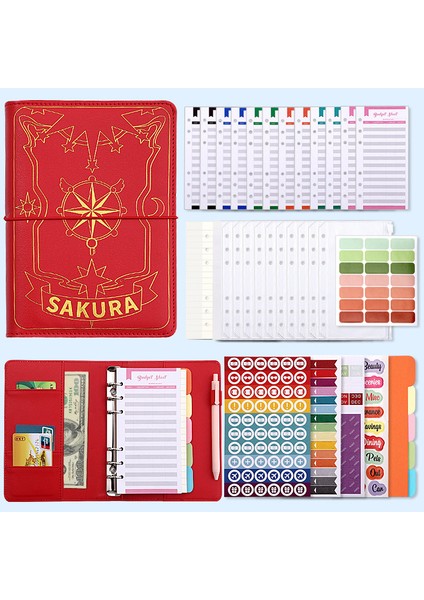 Kırmızı B Seti A6 Bronzlaştırıcı Bağlayıcı Bütçe Planlayıcısı Defter Nakit Zarf Bağlayıcı Bütçe Para Tasarrufu Zarflar Klasörü 6 Delikli Bağlayıcı Cepler (Yurt Dışından) fiyatları