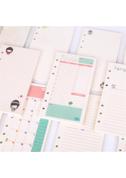 Pembe Çanta A5 A5 A6 Kawaii 45 Yaprak Gevşek Yaprak Defter Kağıdı Dolum Spiral Ciltleme Dizini Iç Sayfa Günlük Aylık Haftalık Gündem (Yurt Dışından)