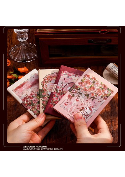 C A7 Mini Dizüstü Adele'nin Rose Manor Serisi Boş Sayfa A7 Sevimli Cep Kitabı Güzel Günlüğü Taşınabilir Öğrenci Not Defteri (Yurt Dışından) fırsatları