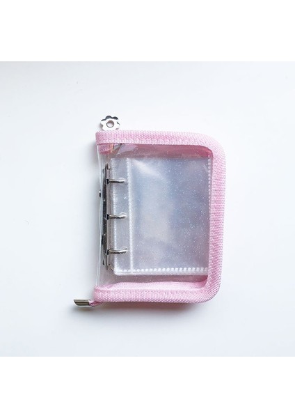 Pembe 10 Sayfa Mini 3 Delikli Spiral Defter 3 Delik Gevşek Yaprak Bağlayıcı Planlayıcısı Pvc Şeffaf Günlük Pp Kağıt Zip Çanta Aksesuarları (Yurt Dışından)
