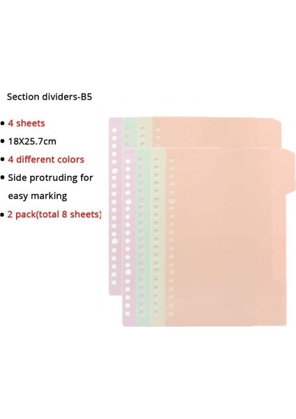 2-Sectiondivider-B5 A4/b5/a5 Gevşek Yaprak Dolum Ciltli Defter Boş/çizgi/ızgara/cornell Değiştirilebilir Metal Halka Ofisokul Malzemeleri Kırtasiye (Yurt Dışından)