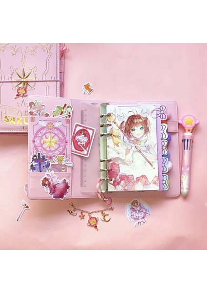 Deluxe Paket Japon Sakura Pembe Kırmızı Mor Anime Gevşek Yaprak Defter Kawaii Seyahat Dergisi El Kitabı Spiral A6 Sevimli Günlüğü Planlayıcısı Organizatör (Yurt Dışından) indirimleri