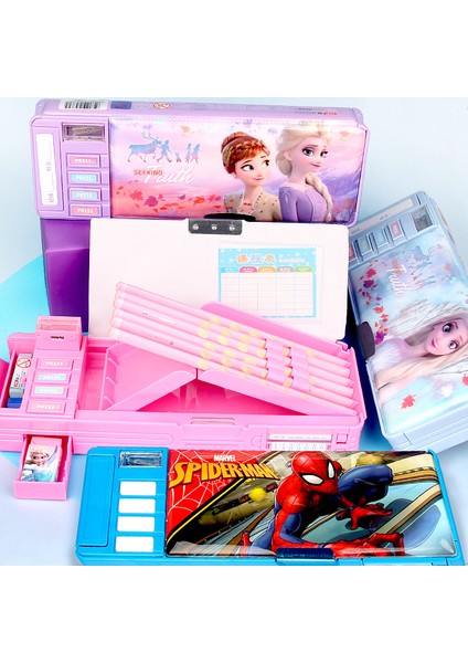 K Disney Dondurulmuş Aisha Prenses Kırtasiye Kutusu Ilköğretim Okulu Kadın Çok Fonksiyonlu Çift Taraflı Katlanır Kalem Kutusu Yeni Hediye (Yurt Dışından) modelleri