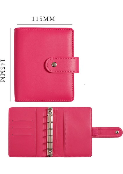 Sadece Kapak Gül Kırmızı A7 A7 Macaron Renk 6 Telli Pu Klipsli Defter Deri Gevşek Yaprak Defter Kapağı Defterler Dergisi Kawaii Kırtasiye (Yurt Dışından)