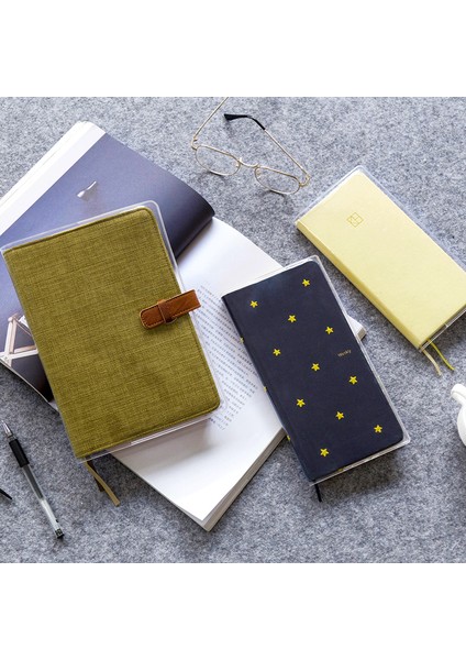 Buzlu A6 Pvc Kinbor Çadır Uygulanabilir A5 A6 Pvc Koruyucu Kapak Karikatür Desen Fırçalama Boy Kapak Toz Geçirmez Çadır Aksesuarları A5 Set Haftalık Plan (Yurt Dışından) fırsatları