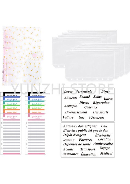 Pvc Papatya Pembe A6 Pu Deri Defter A6 Bağlayıcı Dıy Bütçe Planlayıcısı Organizatör 8 Fermuar Cepler 12 Adet Bütçe Sayfası 2 Adet Fransız Alfabesi Çıkartmalar (Yurt Dışından)