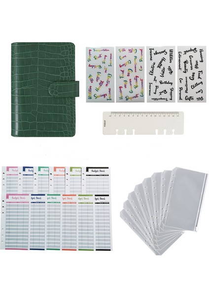 2 Sayfalık A6 A6 Timsah Pu Deri Defter Bağlayıcı Bütçe Planlayıcısı Organizatör 6 Halka Bağlayıcı Kapağı Cepler ve 12 Adet Gider Bütçe Sayfaları (Yurt Dışından) fiyatları