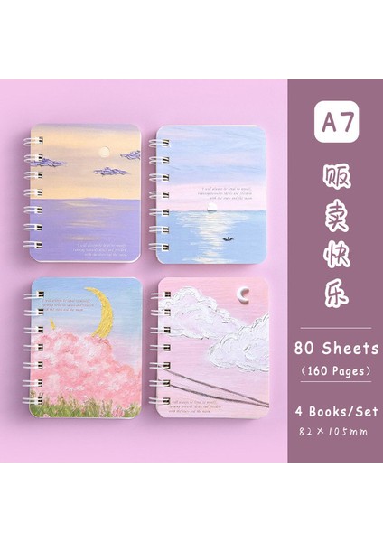 Mutluluk Satmak Rastgele 3 Kitap 1/2/3 Rastgele Kawaii Kitap Seti A7 Küçük Not Defteri Bobin Dizüstü 80 Sayfa Öğrenciler Için Sevimli Kore Kırtasiye Okul Malzemeleri (Yurt Dışından)