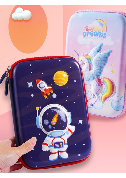 Stil 1 Kalem Kutusu Unicorn Kalem Kutusu Büyük Kapasiteli Okul Malzemeleri 3D Astronauta Kalem Kutusu Trousse Scolaire Kızlar Için Kalem Kutuları (Yurt Dışından)