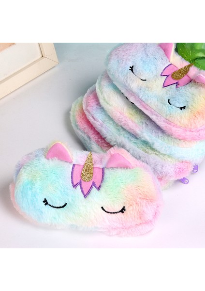 B Sevimli Karikatür Kalem Kutusu Peluş Unicorn Kırtasiye Çantası Yaratıcı Öğrenme Kırtasiye Kawaii Kalem Kutusu Saklama Çantası (Yurt Dışından)