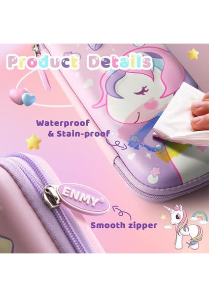 Unicorn Ay-Küçük Unicorn 3D Eva Kalem Kutusu Kawaii Su Geçirmez Kalem Kutusu Kızlar Için Karikatür Büyük Kapasiteli Okul Malzemeleri Sevimli Kırtasiye Çanta Hediyeler (Yurt Dışından) fırsatları