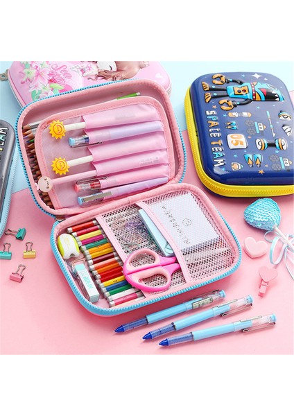 A3 3D Unicorn Kalem Kutusu Okul Sevimli Kalem Kutusu Eva Sert Kabuk Kalem Kutusu Kızlar Kalem Çantası Öğrenci Kalem Çantası Karikatür Kawaii Kırtasiye (Yurt Dışından)