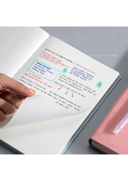 Pembe A5 Dizüstü A5 Kalınlaşmış Büyük Süper Kalın Izgara Kare Kitap Izgara Günlüğü Cuaderno Defterler Nokta Vuruşlu Defter Günlüğü Izgara Defter (Yurt Dışından) fırsatları