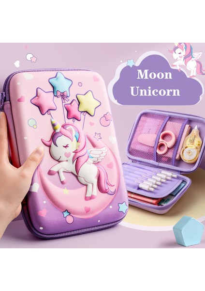 B4 3D Eva Unicorn Sevimli Kalem Kutusu Karikatür Kırtasiye Kutusu Kız Renkli Kalem Kutusu Öğrenci Kalem Kutusu Okul Malzemeleri Hediyeler ipad Durumda (Yurt Dışından)