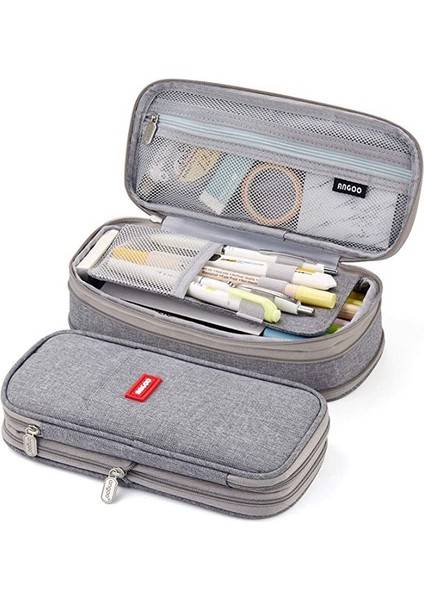 Gri Kawaii Kalem Kutuları Büyük Kapasiteli Kalem Çantası Kılıf Tutucu Kutusu Kızlar Için Ofis Öğrenci Kırtasiye Organizatör Okul Malzemeleri (Yurt Dışından)