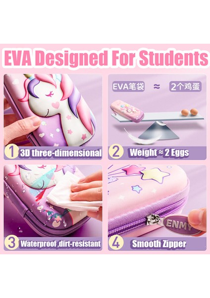 Tavşan Pembe-Loc ile 3D Kawaii Kalem Kutusu Estetik Unicorn Organizatör Kız Erkek Okul Ofis Malzemeleri Için Sevimli Kalem Kılıfı Kutuları Öğrenciler Kırtasiye (Yurt Dışından)