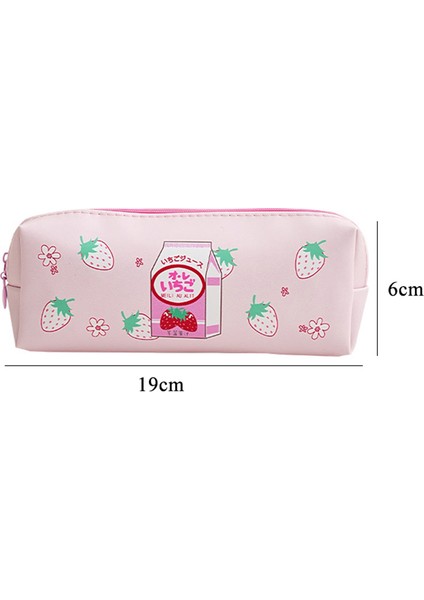 Stil 2 Süt Kalem Kutusu Kawaii Kırtasiye Çilek Kalem Kutusu Kalemlik Pu Deri Çanta Estuches Escolar Okul Malzemeleri Kalem Kutuları (Yurt Dışından) fırsatları