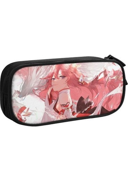 4-Siyah Childe Genshin Etki Kalem Kutuları Sevimli Anime Oyun Kalem Kutusu Çanta Kız Erkek Büyük Kapasiteli Öğrenciler Okul Kozmetik Kalem Kutuları (Yurt Dışından)