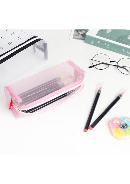 Beyaz Şeffaf Kalem Kutusu Kawaii Kırtasiye Kalemlik Trousse Örgü Kalem Kutusu Sınav Piornik Kalem Kutusu Okul Malzemeleri Kalem Kutuları (Yurt Dışından) indirimleri