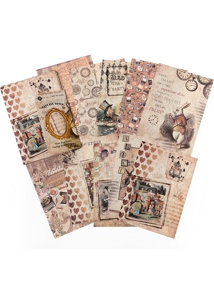C Yoofun 20 Adet/takım Büyük Boy Vintage Dekoratif Malzeme Kağıtları Günlük Kayıt Scrapbooking Craft Yapımı Retro Kırtasiye (Yurt Dışından)