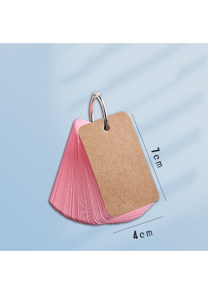 Pembe 100 Adet 100 Adet/kutu El Yazısı Kart Bloknotlar Inek Derisi Renk Kelime Kartı Kawaii Bloknot Boş Kraft Kağıt Sevimli Halka Toka Mektup CARD4X7CM (Yurt Dışından)