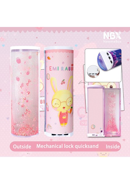 Quicksand 4 Mekanik Şifreli Kilit Kalem Kutusu Newmebox Quicksand Kalem Kutusu Kawaii Unicorn Estuche Lapices Kalem Kutusu Estojo Escolar (Yurt Dışından)