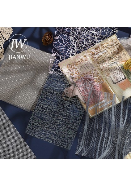 Scz-Dxjwgsb-01 Jıanwu A5 10 Yaprak Örgü Gazlı Bez Şeffaf Dergi Özel Malzeme Kağıt Bloknot Dıy Scrapbooking Arka Plan Kağıt Kırtasiye (Yurt Dışından)