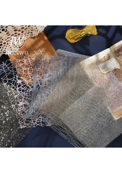 Scz-Dxjwgsb-01 Jıanwu A5 10 Yaprak Örgü Gazlı Bez Şeffaf Dergi Özel Malzeme Kağıt Bloknot Dıy Scrapbooking Arka Plan Kağıt Kırtasiye (Yurt Dışından)