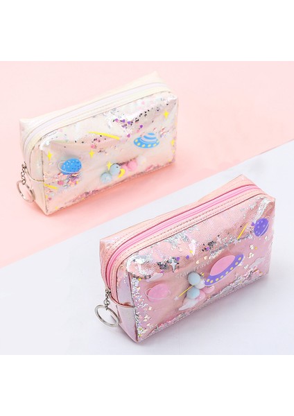 D Gri Lazer Taşınabilir Kalem Kutusu Karikatür Kalem Kutuları Planet Estojo Escolar Büyük Kapasiteli Trousse Scolaire Moda Estuche Lapices (Yurt Dışından) modelleri