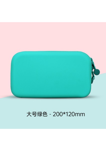 Yeşil (Büyük) Kalem Kutusu Silikon Güzel Sadelik Kozmetik Çantası Kalem Kutusu Kırtasiye Kutusu Saklama Çantası Yaratıcı Dly Kalem Kutusu Şeker Renkler (Yurt Dışından)