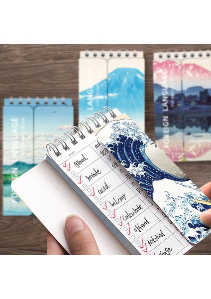 C Taşınabilir Mini Dizüstü Japon Ünlü Resim Cep Spiral Defter Dilleri Öğrenme Kelime Kitabı Okul Kırtasiye (Yurt Dışından)