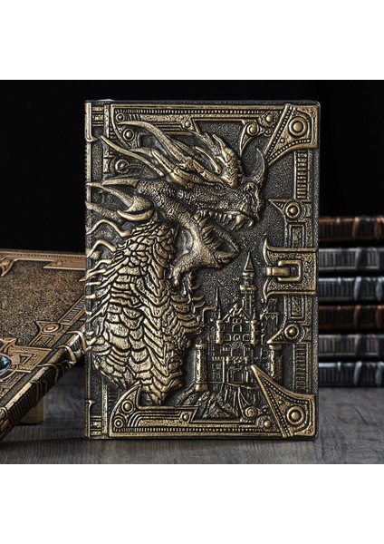 Kırmızı Bronz E A5 3D Üç Boyutlu Ejderha A5 Dizüstü Avrupa Retro Kalınlaşmış Pu Kabartmalı Not Defteri Günlüğü Iş Hediye Ofis Malzemeleri (Yurt Dışından) fiyatları