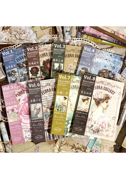 B Shanbu 40 Adet/kitap Flora Toplamak Büyük Boy Vintage Malzeme Kağıt Çift Taraflı Retro Kağıtları Deco Scrapbooking Kolaj Kırtasiye (Yurt Dışından) modelleri