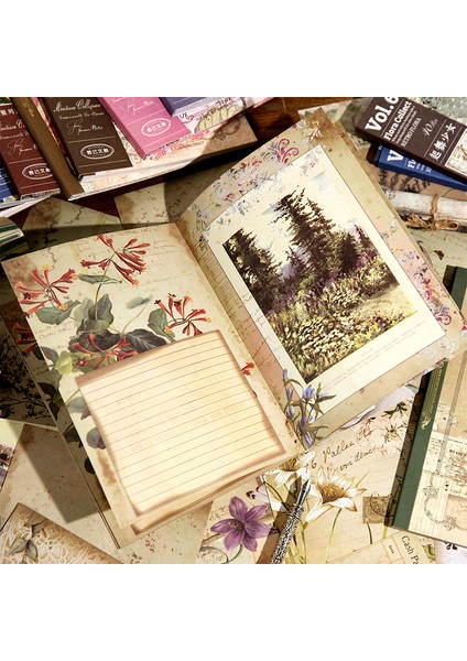 B Shanbu 40 Adet/kitap Flora Toplamak Büyük Boy Vintage Malzeme Kağıt Çift Taraflı Retro Kağıtları Deco Scrapbooking Kolaj Kırtasiye (Yurt Dışından) indirimleri