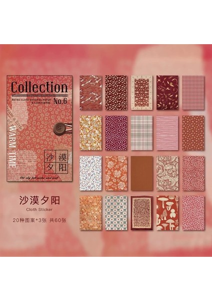 Stil 4 60 Adet Retro Kumaş Malzeme Kağıt Önemsiz Dergisi Planlayıcısı Scrapbooking Vintage Dokulu Dekoratif Dıy Zanaat Arka Plan Kağıdı (Yurt Dışından)