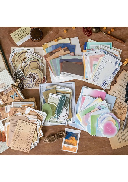 Stil 5 100 Adet Vintage Notlar Koleksiyonu Serisi Bloknot Dekoratif Kırtasiye Scrapbooking Günlüğü Albümü Etiket Retro Malzeme Kağıt Kartı (Yurt Dışından)