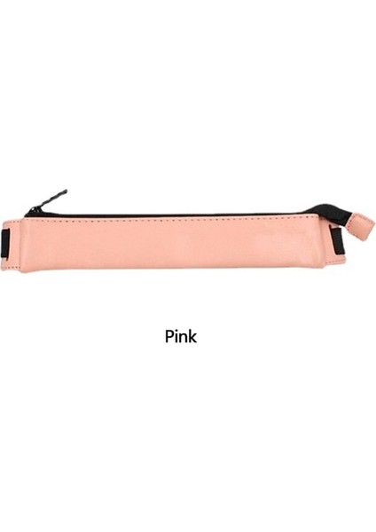 Pembe Moda Kalem Çantası Okul Kalem Kutusu Pu Deri Elastik Toka Kalem Kutusu Kitap Dizüstü Ofis Toplantısı Için Kolay Taşıma Kırtasiye (Yurt Dışından)
