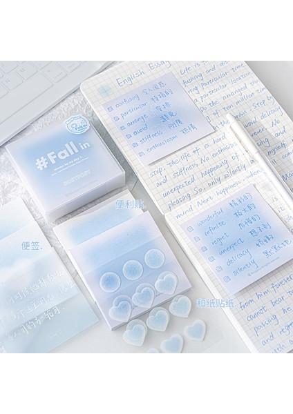 B 112 Yaprak/kutu Ins Degrade Şeffaf Kağıt Bloknot Dıy Dergisi Scrapbooking Dekorasyon Sevimli Yapışkan Not Kırtasiye Malzemeleri (Yurt Dışından) fırsatları