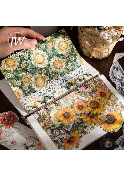 Scb-Wwsh-06 Jıanwu 20 Yaprak Her Şey Çiçek Açan Çiçekler Serisi Vintage Manzara Dekor Malzeme Kitabı Yaratıcı Dıy El Kitabı Kolaj Kırtasiye (Yurt Dışından)