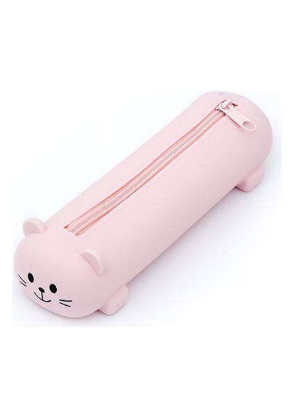 Soluk Pembe Silikon Kalem Kutusu Sevimli Ayı Yumuşak Geri Çekilebilir Kalem Konteyner Yaratıcı Cetvel Tutucu Kırtasiye Kutusu Çocuk Hediyeler Kılıfı Çanta Ins (Yurt Dışından)