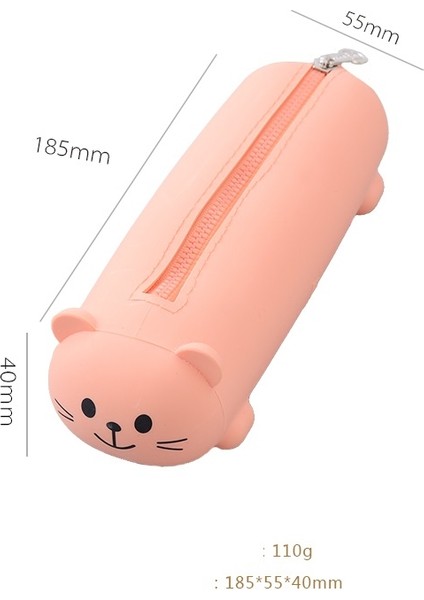 Soluk Pembe Silikon Kalem Kutusu Sevimli Ayı Yumuşak Geri Çekilebilir Kalem Konteyner Yaratıcı Cetvel Tutucu Kırtasiye Kutusu Çocuk Hediyeler Kılıfı Çanta Ins (Yurt Dışından) modelleri