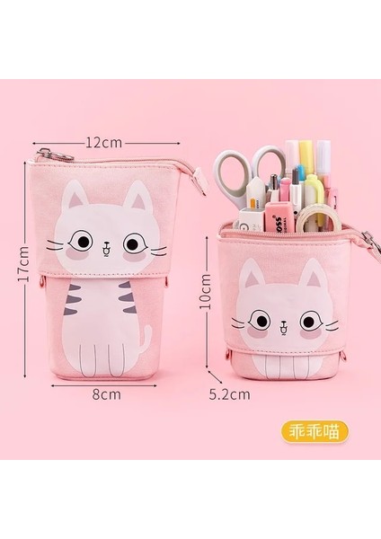 Pembe Tatlı Kedi-C Kawaii Kalem Kutusu Büyük Kapasiteli Organizatör Kalem Kutusu Kore Kılıfı Kızlar Için Okula Dönüş Malzemeleri Aksesuarları Kırtasiye Çantası (Yurt Dışından)