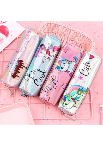 Mavi Unicorn Kalem Kutusu Holografik Lazer Kalem Çantası Kız Erkek Öğrenci Için Büyük Kapasiteli Su Geçirmez Kalem Kutusu Okul Tedarik Kırtasiye (Yurt Dışından)